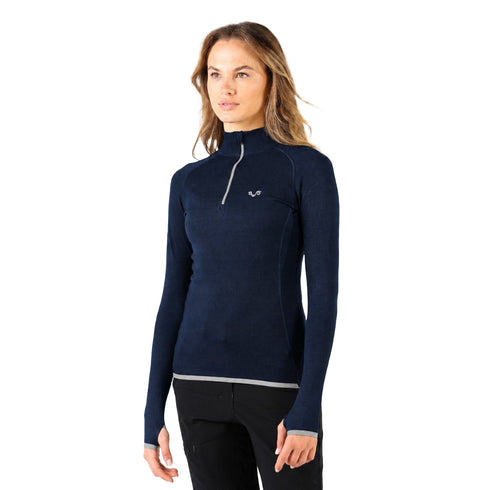 Langarmshirt - LORICA - 100% Merinowolle (Zip)