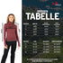 GrĂśĂentabelle fĂźr Damen Langarmshirt mit Daumenschlaufen aus 100% Merinowolle