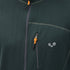 Merinojacke für Herren in der Farbe nadelbaumgrün mit einem orangen Zipper.