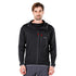 Schwarzer Merino Hoodie mit grauen Akzenten und Zip