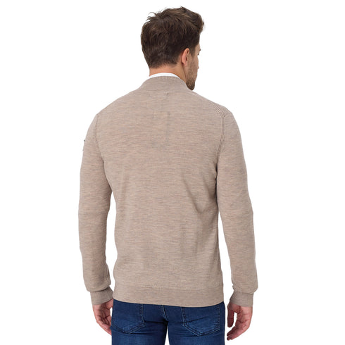 Rückenseite einer Strickjacke aus 100% Merinowolle von Woolona