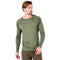 Merino Langarmshirt in dunkelgrün