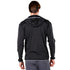 Hoodie in schwarz mit Kapuze und Zip (Hinteransicht)