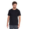 Ein Merino-Shirt im Pique-Style mit Rundhals-Kragen in Schwarz.