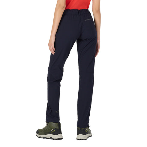 Damen Trekkinghose von hinten mit Merino Inside in Navy Blau