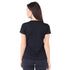 Schwarzes kurzarm Shirt von hinten