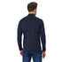 Mann von hinten mit einem Navy Langarmshirt mit Kragen.