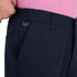 Herren Chino Hose aus Merino in navy mit einem grauen Woolona Logo.