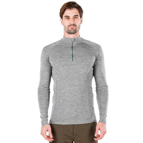 Outdoor Männer Shirt in grau und Zip