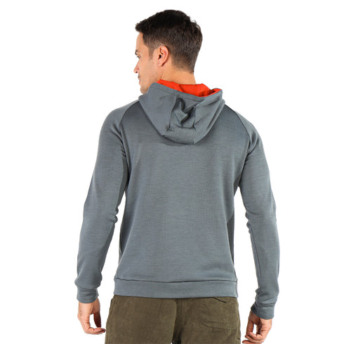 Hoodie grau aus 100% Merinowolle