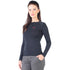 Dame in Merino langarmshirt in anthrazit