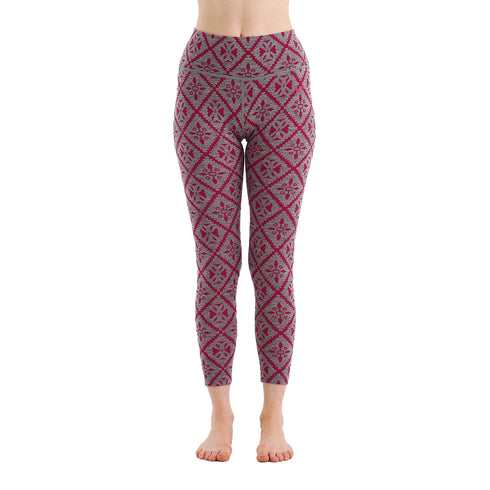 Damen Leggings aus Merinowolle mit Muster