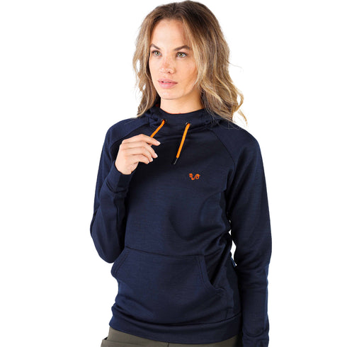 Kapuzenpullover Frau mit weiĂem Logo Woolona