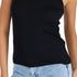 Ein Tanktop für Frauen aus Merinowolle in der Farbe schwarz.