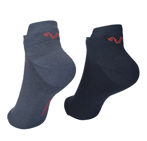 Merinowolle Sneaker Socken mit Logo
