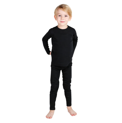 Merino Unterwäsche Set fßr Kinder in schwarz