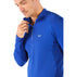 blaues Merino Langarmshirt mit Zipper Herren